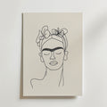 Frida Inspired Line Art No.2 – stilfullt konsttryck från Bozetto, tryckt på matt finpapper