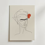 Frida Inspired Line Art – stilfullt konsttryck från Bozetto, tryckt på matt finpapper