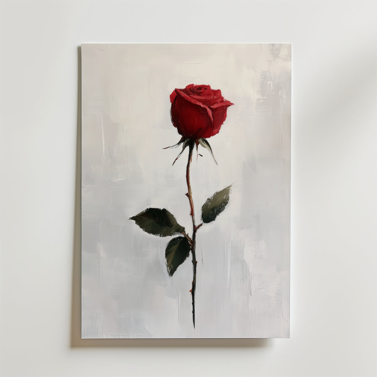Red Rose – stilfullt konsttryck från Bozetto, tryckt på matt finpapper i hög tryckkvalitet