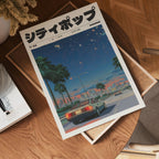 Väggmockup av Late Hour Horizon affisch på ljus vägg – Bozetto konsttryck – nr 2