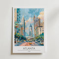 Atlanta Skyline – stilfullt konsttryck från Bozetto, tryckt på matt finpapper i hög tryckkvalitet