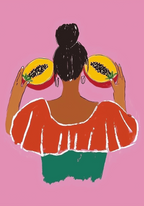 Tropical Papaya Girl – affisch med snyggt motiv, köp enkelt hos Bozetto i flera storlekar