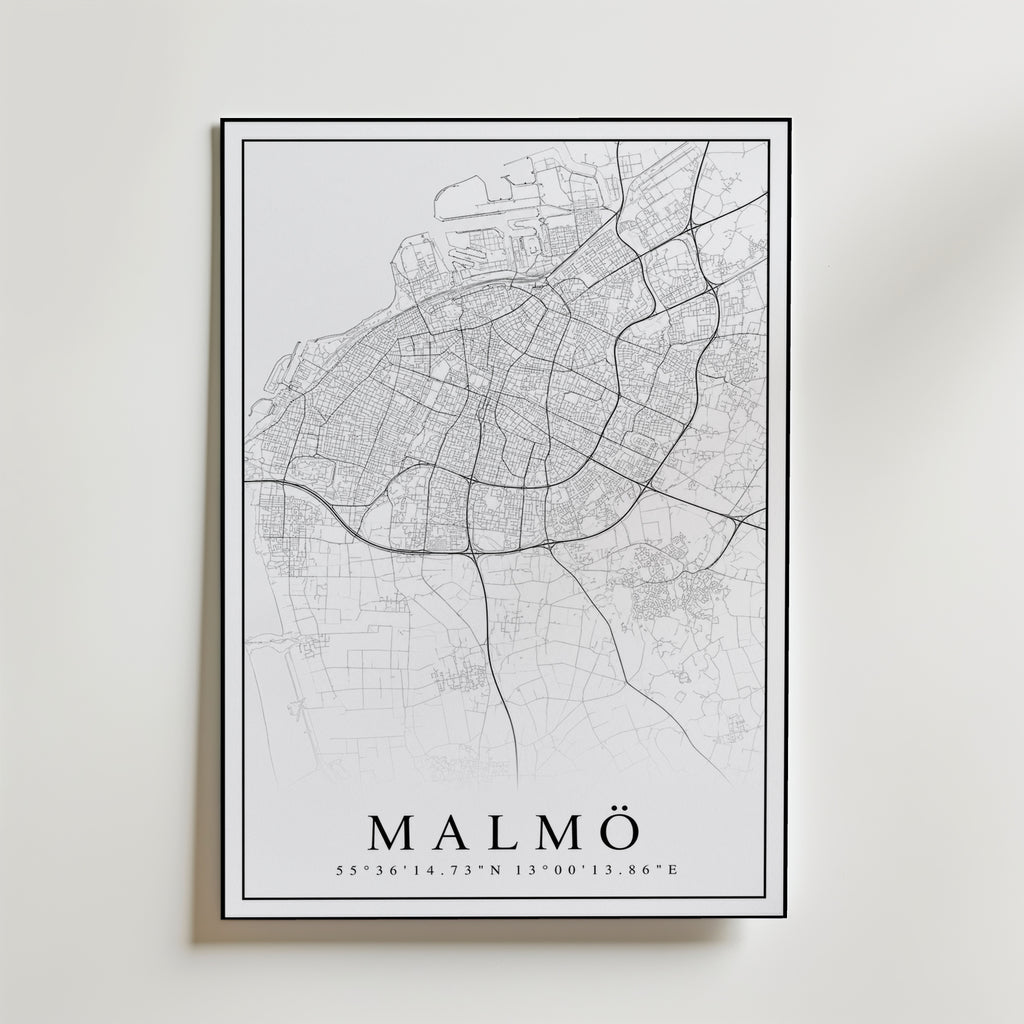 Storleksguide för Malmö Karta – välj din favoritstorlek och beställ hos Bozetto i hög tryckkvalitet