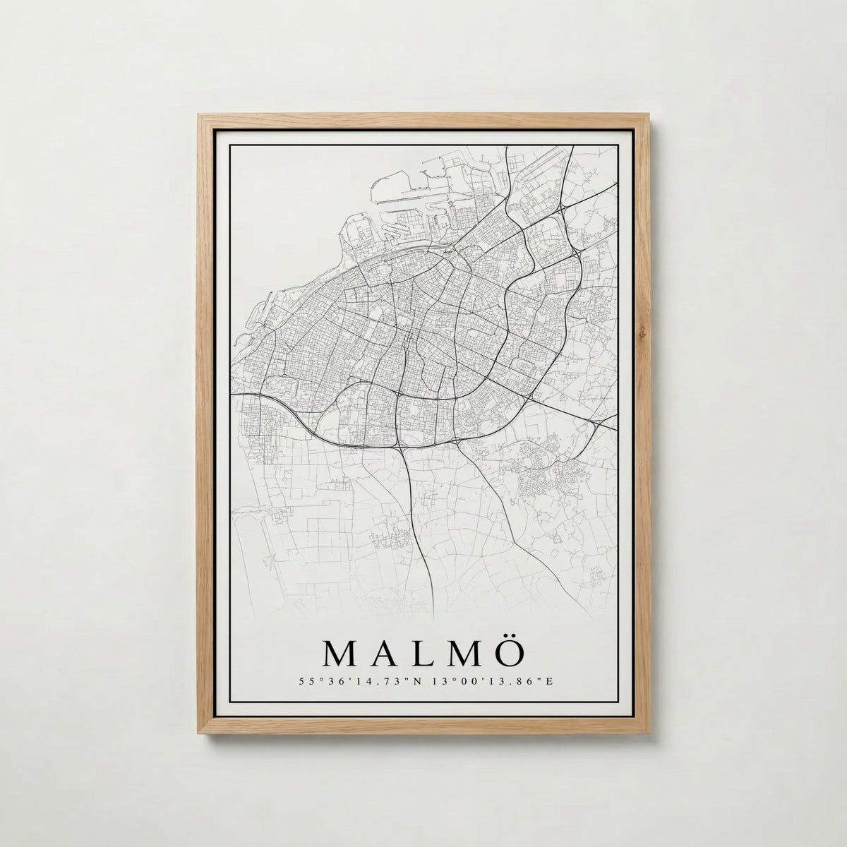 Malmö Karta poster i flera storlekar – jämför mått och välj rätt hos Bozetto i hög tryckkvalitet