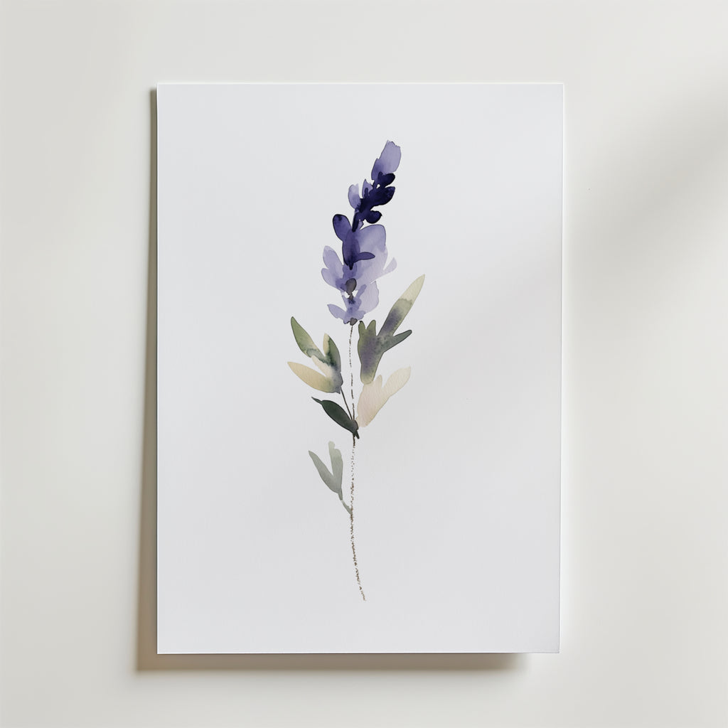 Watercolor lavender – stilfullt konsttryck från Bozetto, tryckt på matt finpapper