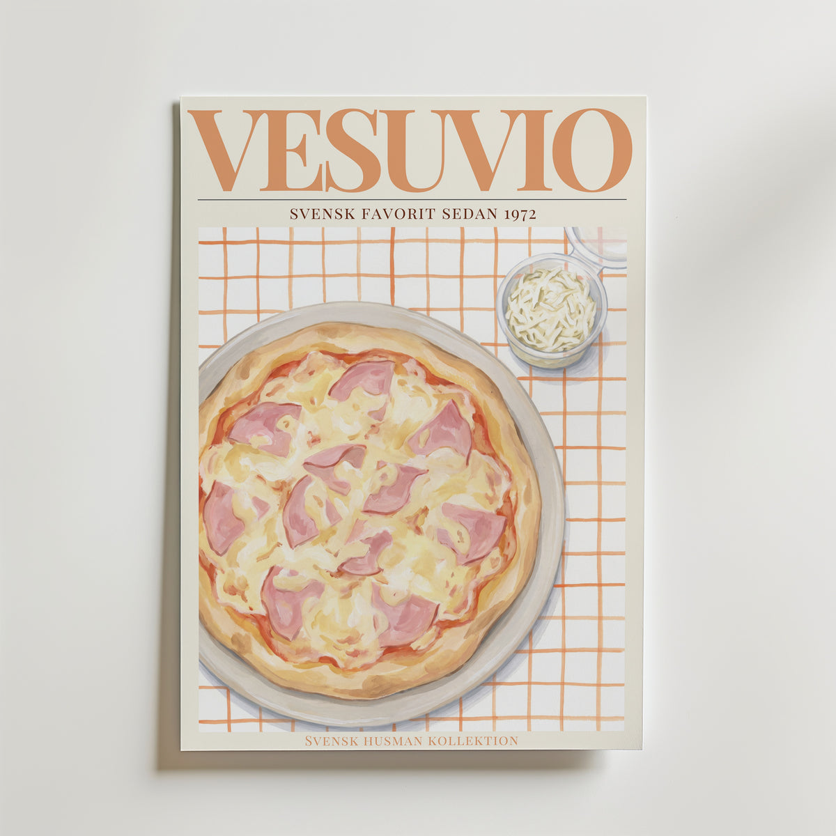 Vesuvio affisch inramad i neutral ram – se hur konsttrycket ser ut, Bozetto i hög tryckkvalitet