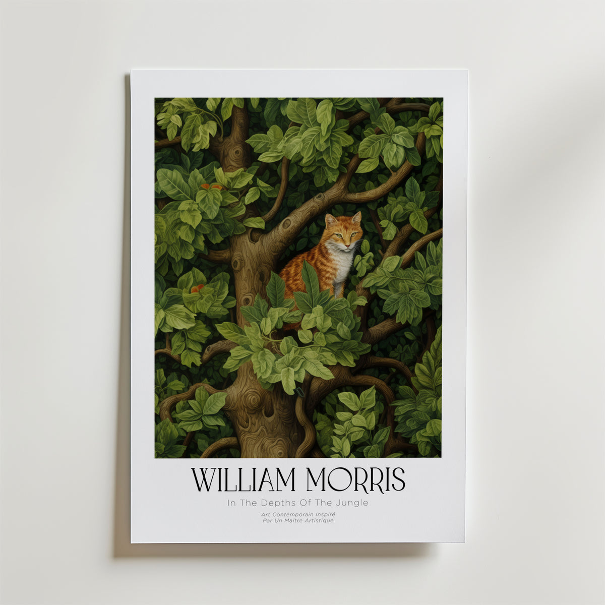 William Morris Hidden Fox Canopy affisch på neutral bakgrund – poster från Bozetto