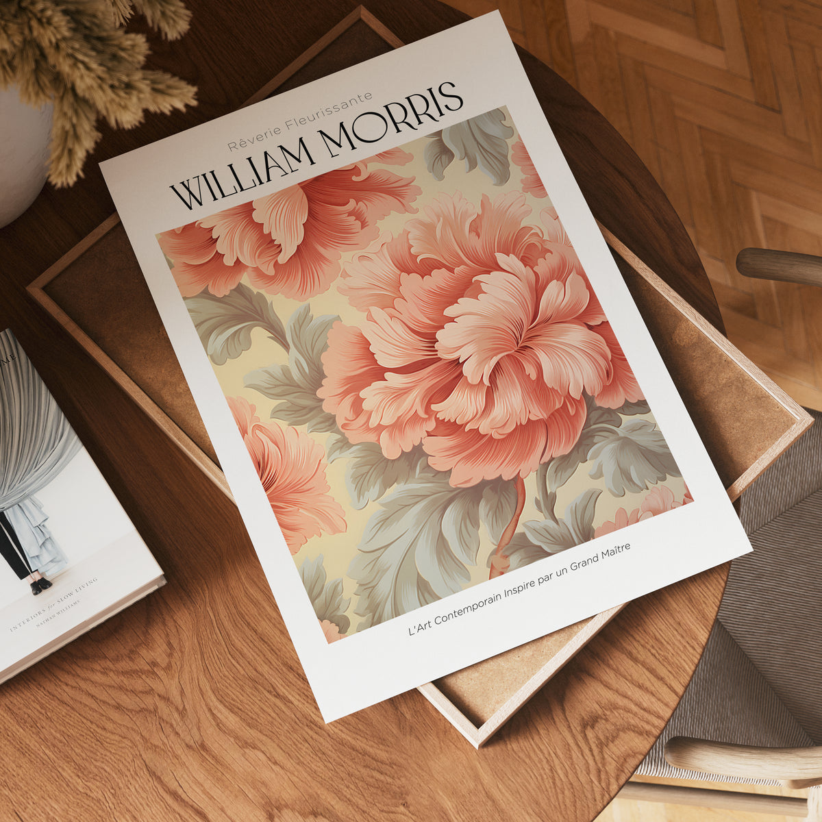 William Morris Coral Peony poster visad rakt fram – Bozetto affisch i hög tryckkvalitet