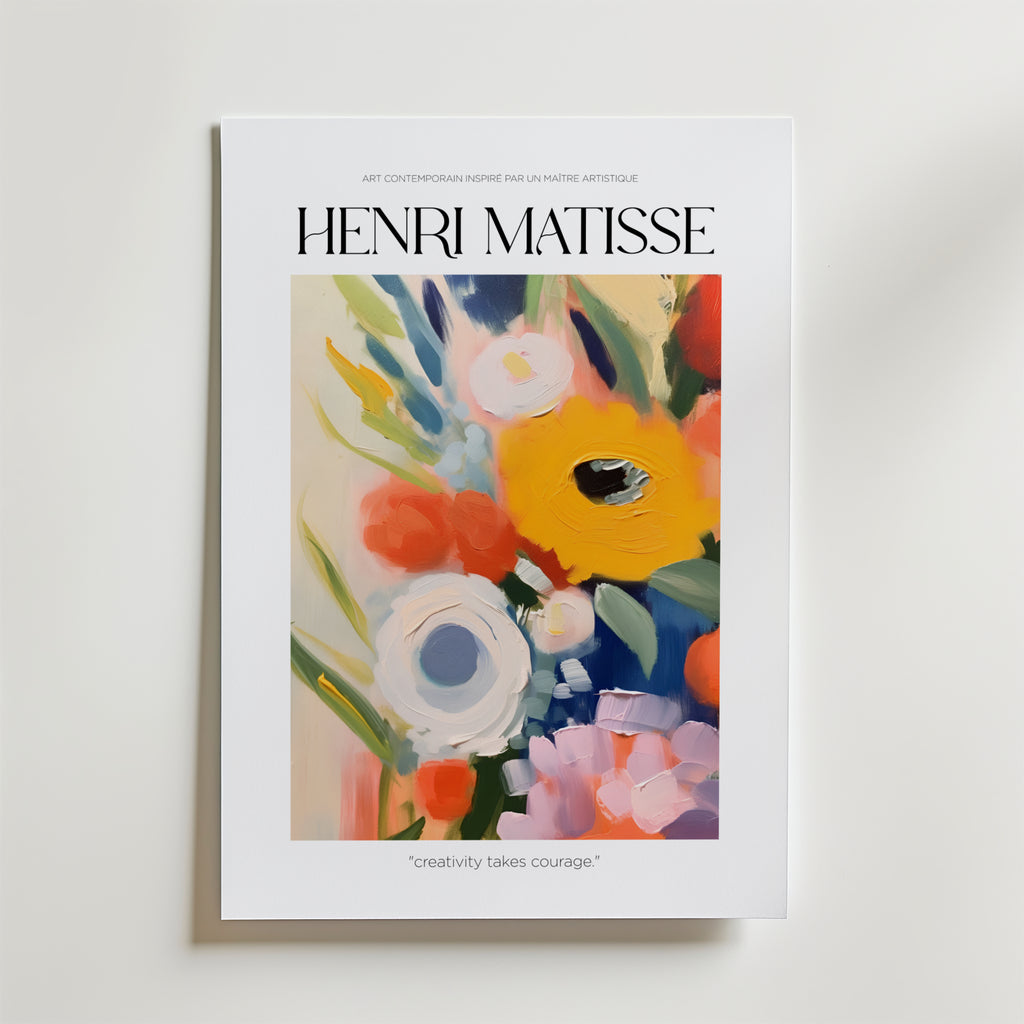 Courage in Bloom Matisse – stilfullt konsttryck från Bozetto, tryckt på matt finpapper