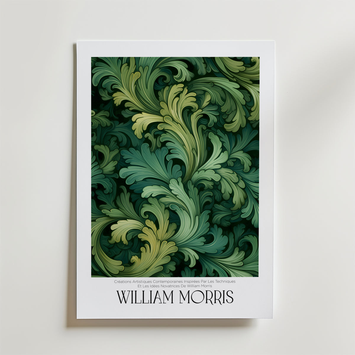 William Morris Emerald Acanthus affisch på neutral bakgrund – poster från Bozetto