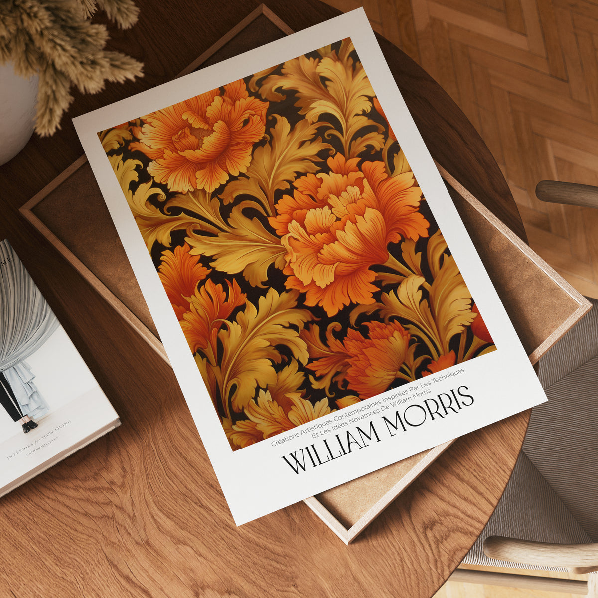 William Morris Amber Florals – affisch med stilfullt motiv från Bozetto i hög kvalitet