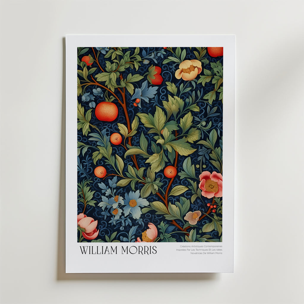William Morris Midnight Orchard affisch på neutral bakgrund – poster från Bozetto