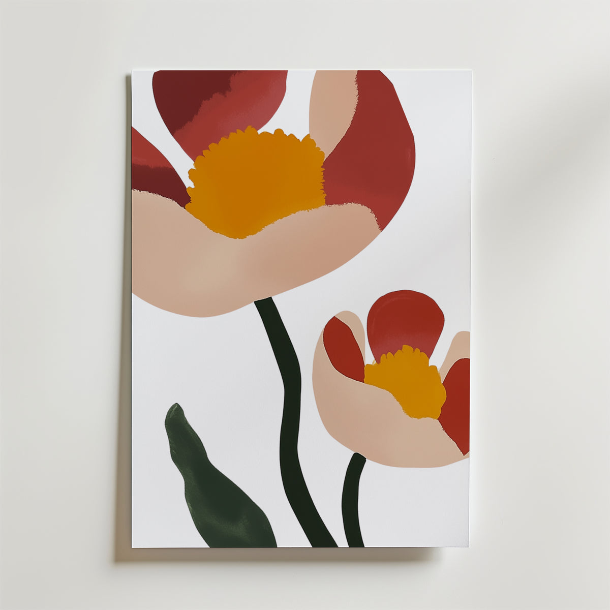Two Flowers – stilfullt konsttryck från Bozetto, tryckt på matt finpapper i hög tryckkvalitet