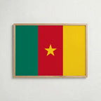 Cameroon National Flag Poster i ekram – inramad konsttryck för stilren inredning hos Bozetto