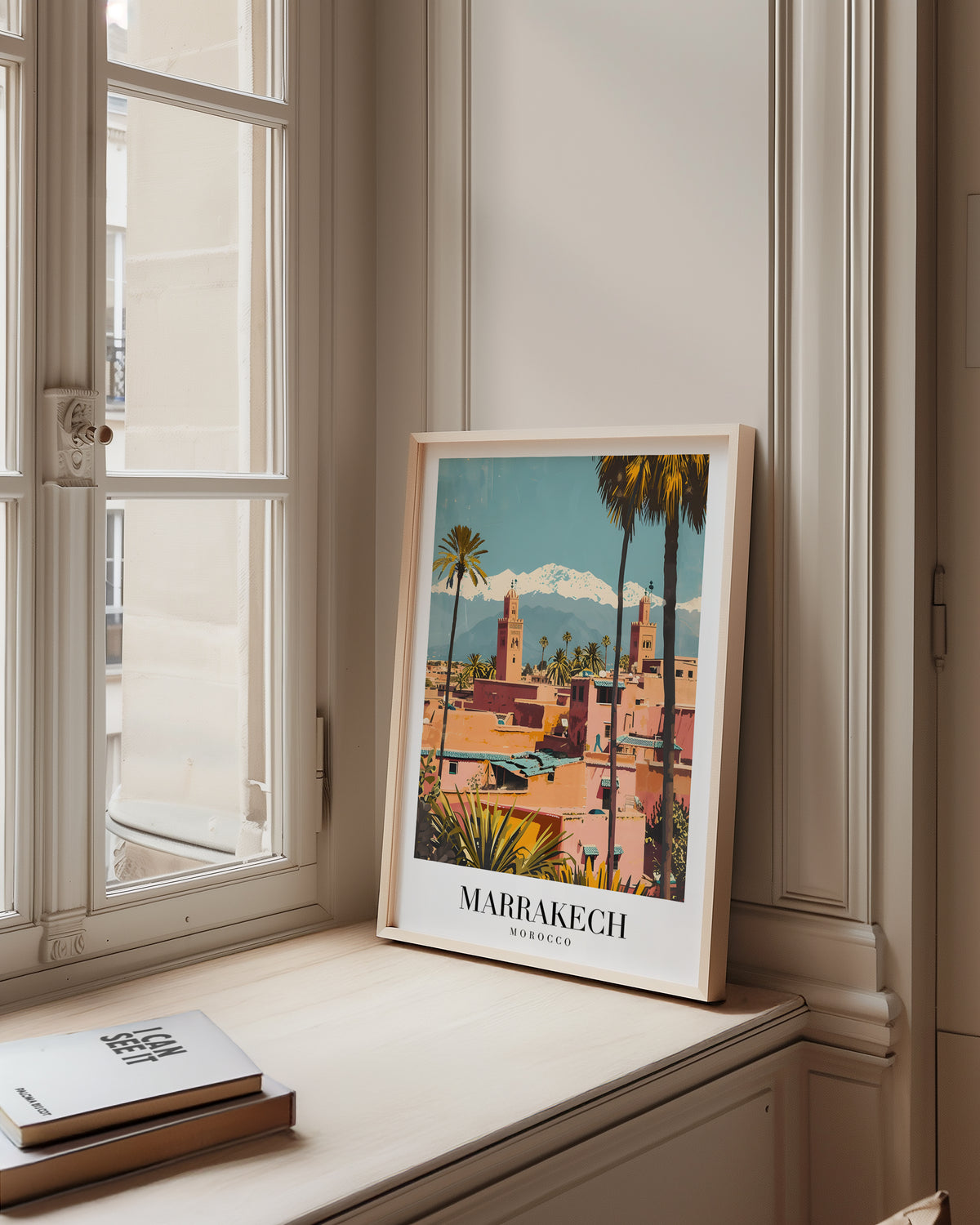 Mockup av Marrakech Beneath The Atlas affisch på vägg – köp enkelt hos Bozetto i hög kvalitet