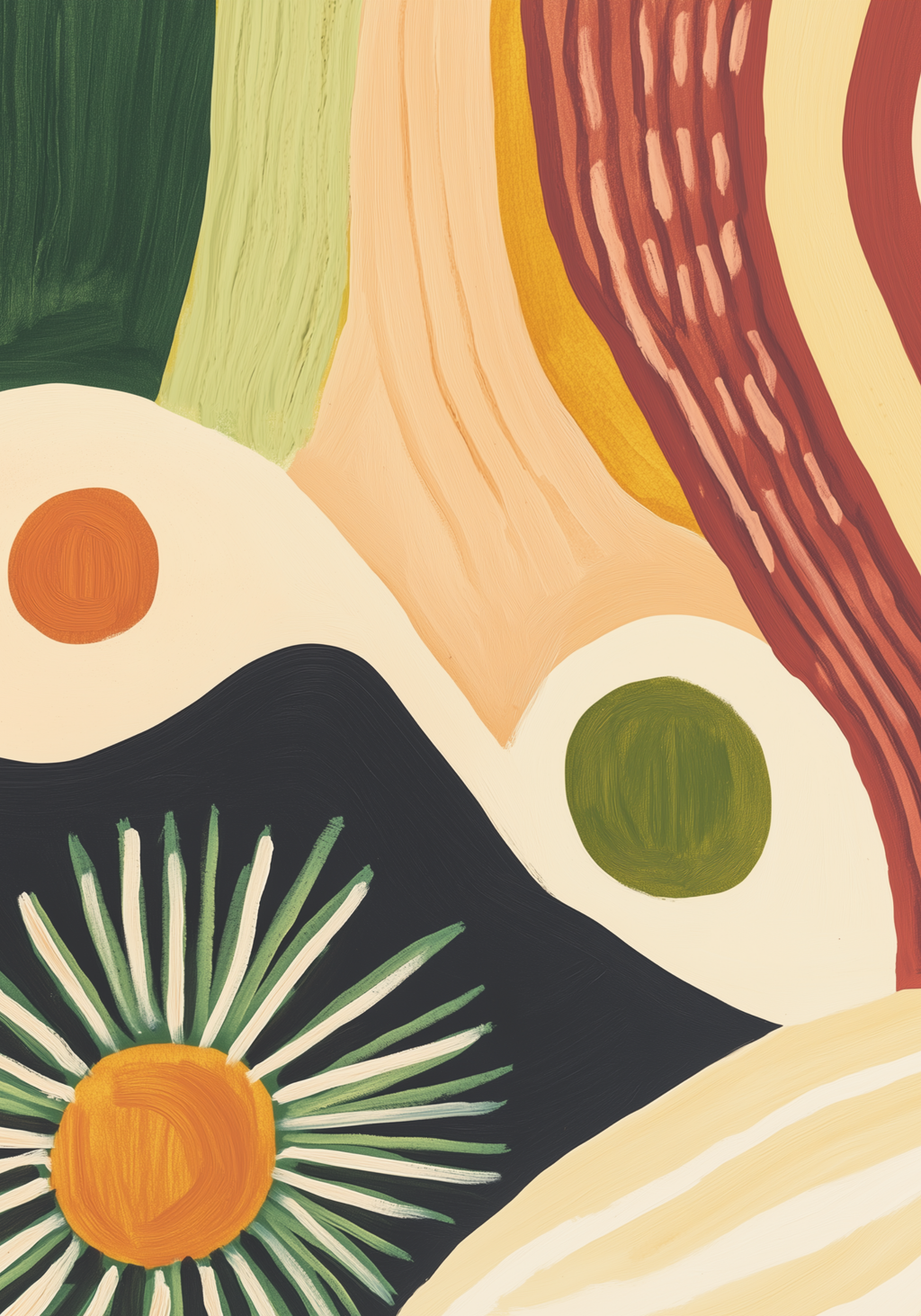 Abstract Botanic Swirl poster visad rakt fram – Bozetto affisch i hög tryckkvalitet