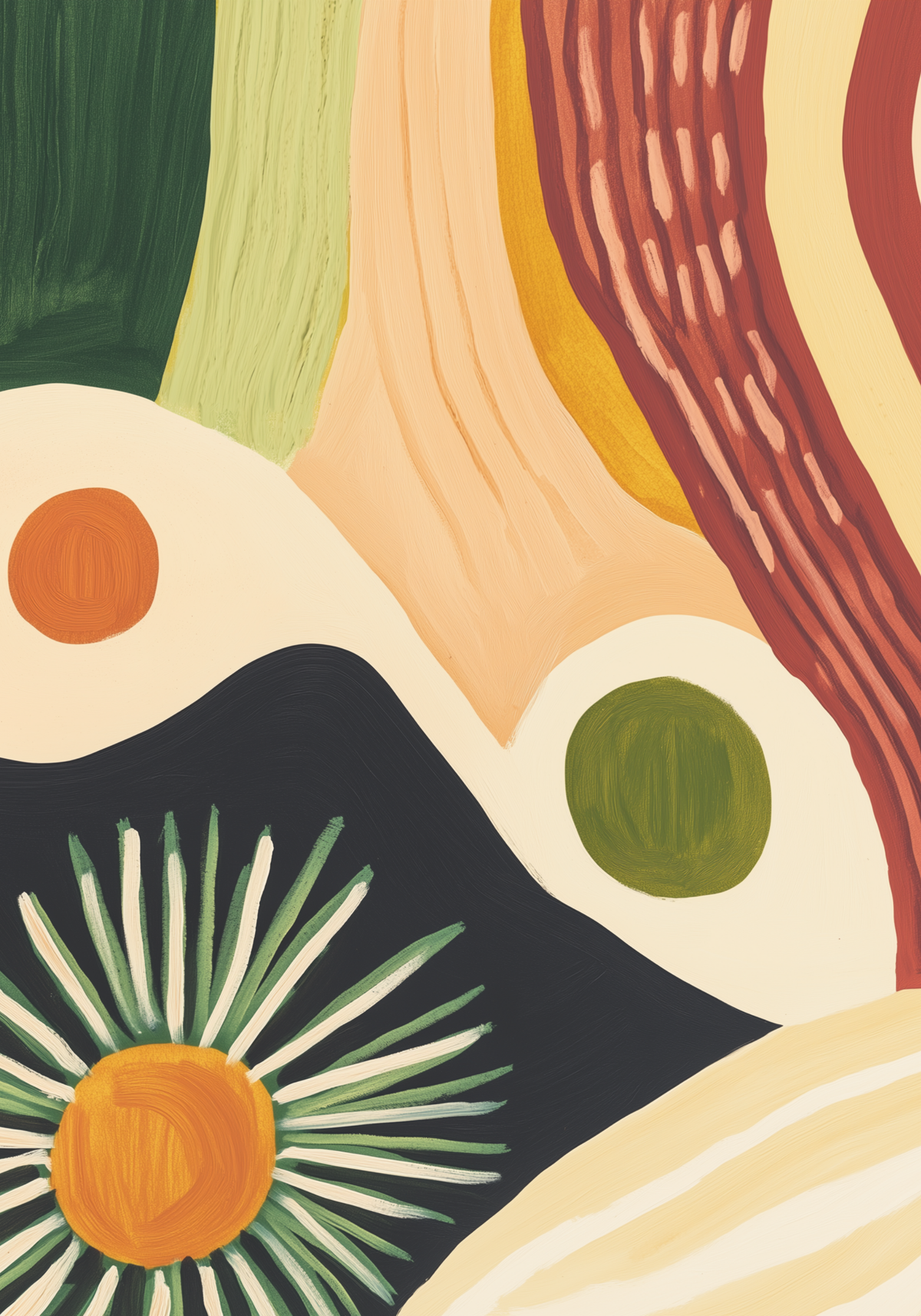 Abstract Botanic Swirl poster visad rakt fram – Bozetto affisch i hög tryckkvalitet