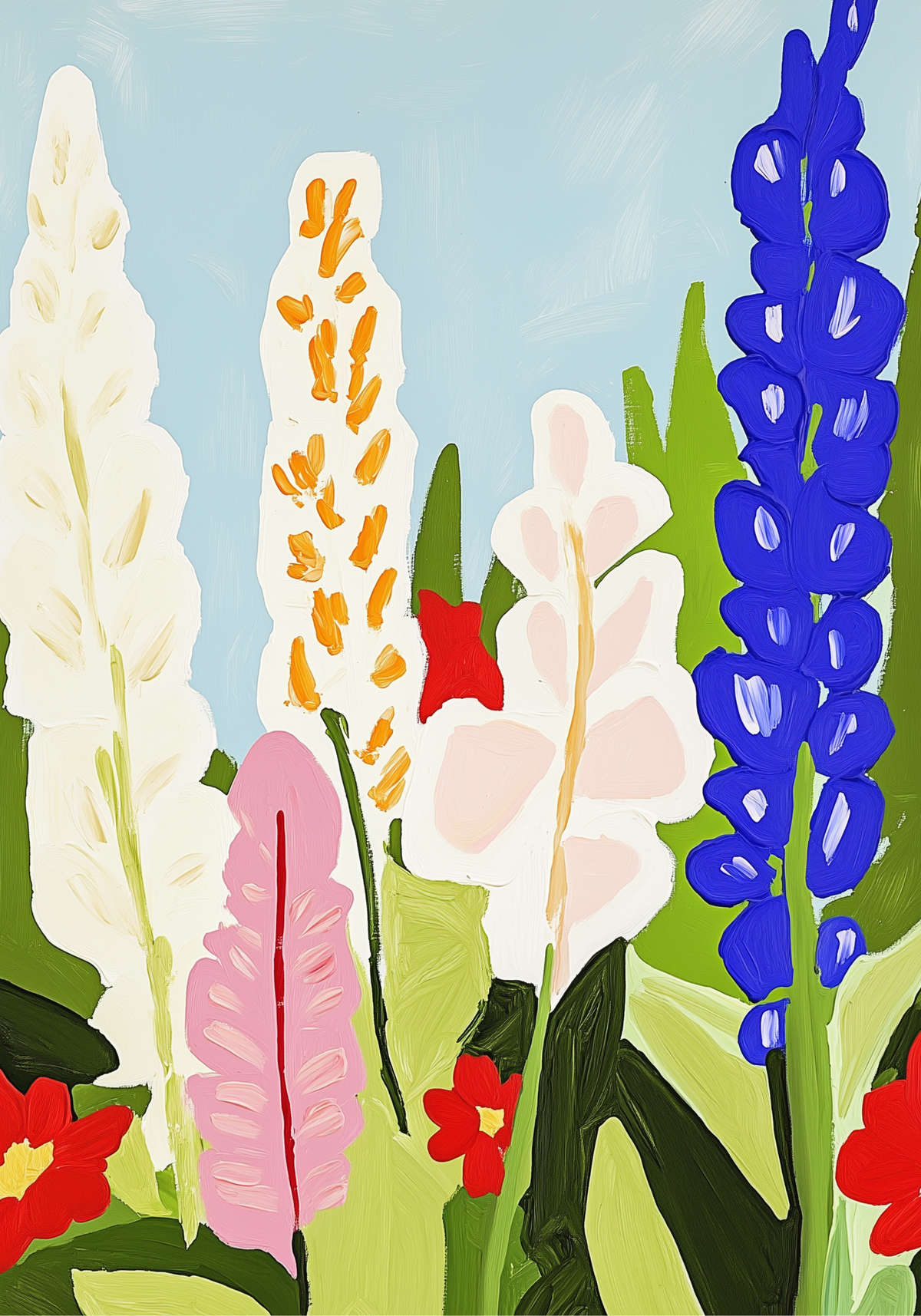 Floral abstract vibrant poster visad rakt fram – Bozetto affisch i hög tryckkvalitet