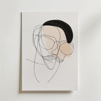 Abstract Bearded Man – stilfullt konsttryck från Bozetto, tryckt på matt finpapper