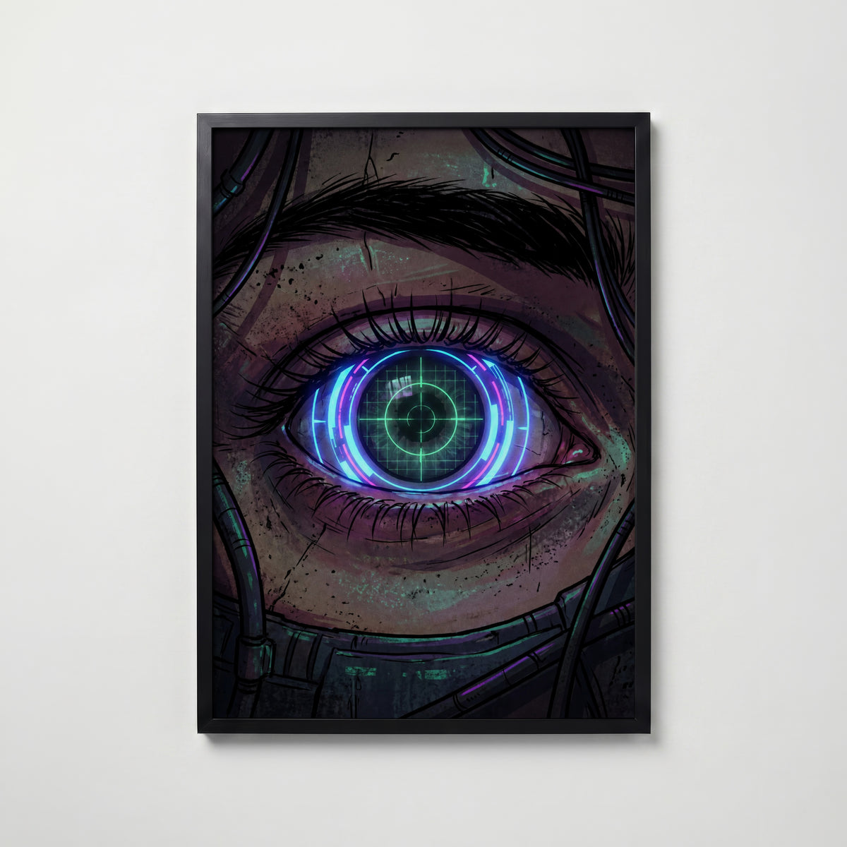 Cyber Iris Poster – svart ram