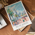 Rio de Janeiro Skyline – affisch med stilfullt motiv från Bozetto i hög kvalitet
