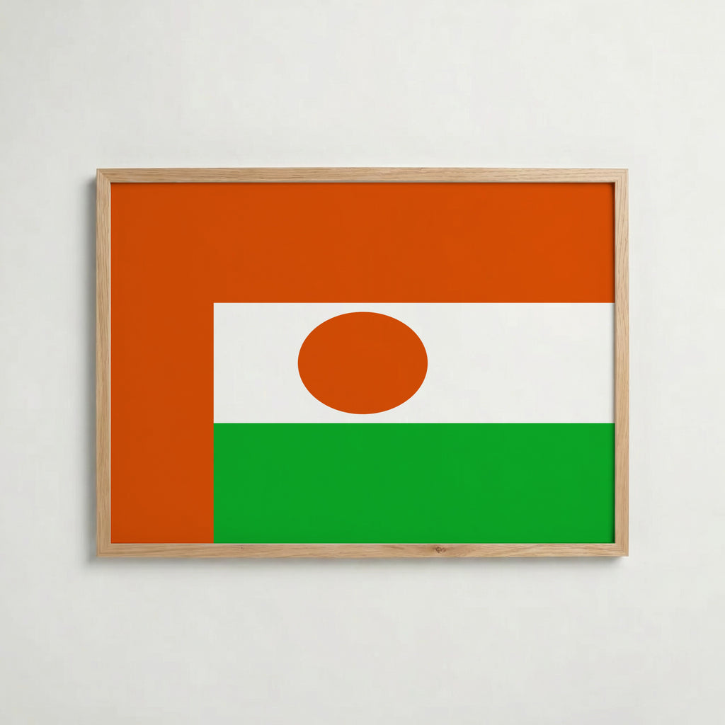 Niger National Flag Poster i ekram – inramad konsttryck för stilren inredning hos Bozetto