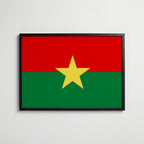 Burkina Faso National Flag Poster i svart ram – stilren konsttryck som väggdekor från Bozetto
