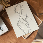 Abstract Curvy Female poster visad rakt fram – Bozetto affisch i hög tryckkvalitet