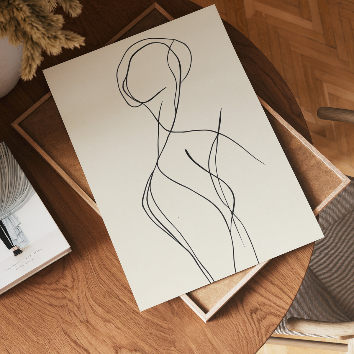 Abstract Curvy Female poster visad rakt fram – Bozetto affisch i hög tryckkvalitet