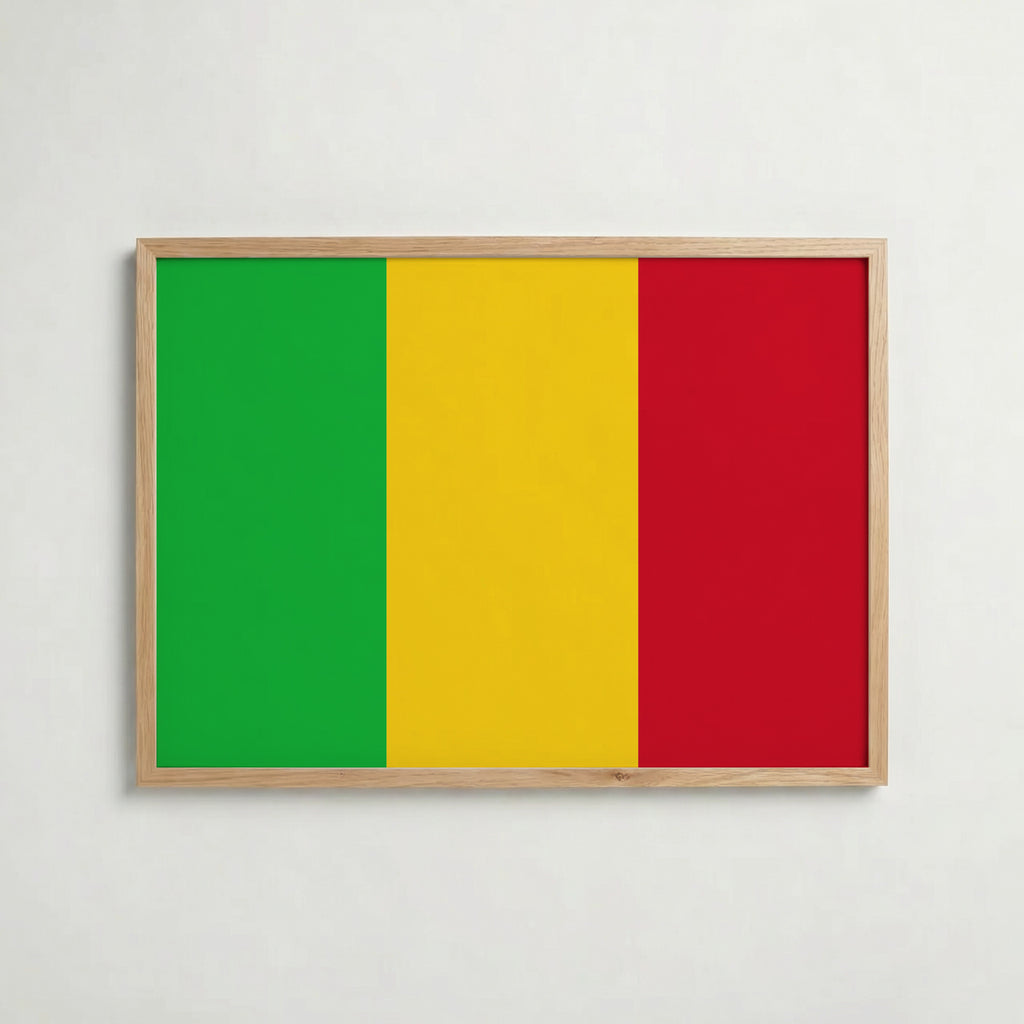 Mali National Flag Poster i ekram – inramad konsttryck för stilren inredning hos Bozetto
