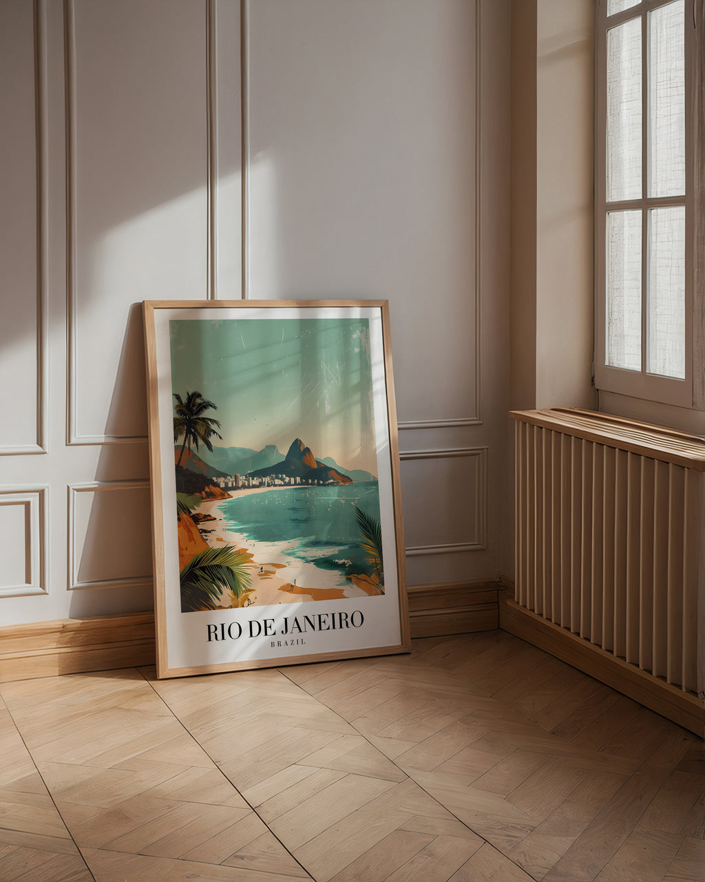 Rio De Janeiro By The Sea poster visualiserad på vägg – från Bozetto i hög kvalitet
