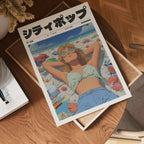 Väggmockup med Neon Beach Dreams – köp enkelt hos Bozetto affisch i hög kvalitet