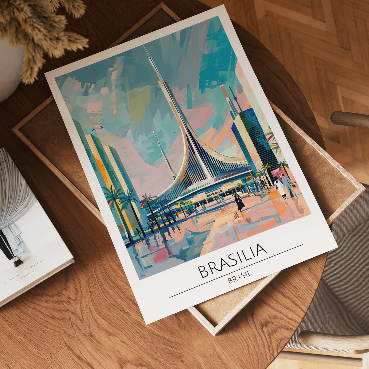 Brasilia Modern Skyline – affisch med stilfullt motiv från Bozetto i hög kvalitet