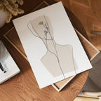 Beige Floral Silhouette poster visad rakt fram – Bozetto affisch i hög tryckkvalitet