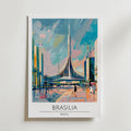 Brasilia Modern Skyline – stilfullt konsttryck från Bozetto, tryckt på matt finpapper
