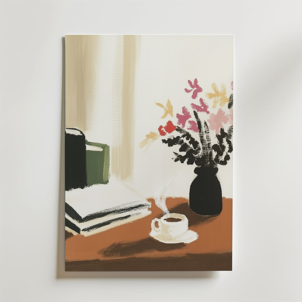 Morning Coffee – stilfullt konsttryck från Bozetto, tryckt på matt finpapper i hög tryckkvalitet