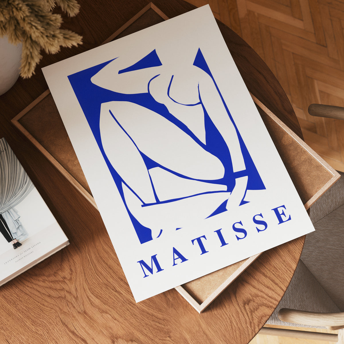 Henri Matisse Indigo Silhouette – stilfullt konsttryck från Bozetto, tryckt på matt finpapper