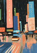 Midnight Drizzle – affisch med snyggt motiv, köp enkelt hos Bozetto i flera storlekar