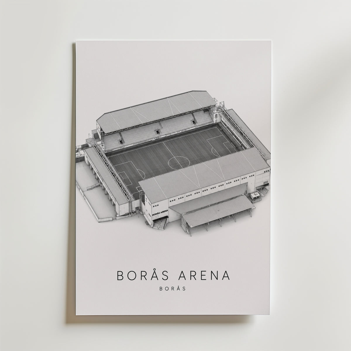 Borås Arena affisch inramad i neutral ram – se hur konsttrycket ser ut, Bozetto i hög tryckkvalitet