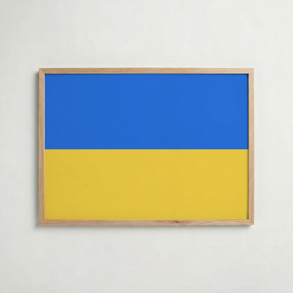 Ukraine National Flag Poster i ekram – inramad konsttryck för stilren inredning hos Bozetto