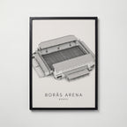 Borås Arena affisch i modern svart ram – stark kontrast och stil, Bozetto poster
