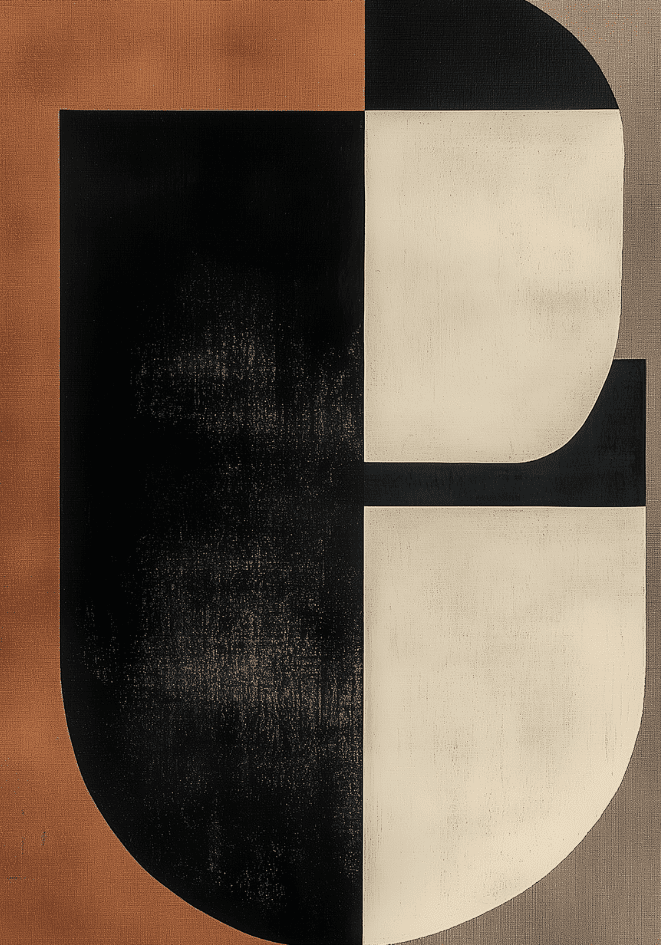 Storleksguide för Abstract Brown Shapes No.2 – affisch från Bozetto i hög kvalitet