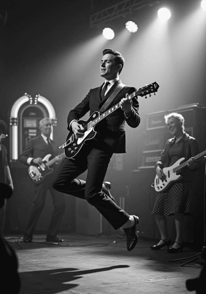 Rock 'n' Roll Vibes – affisch med snyggt motiv, köp enkelt hos Bozetto i flera storlekar