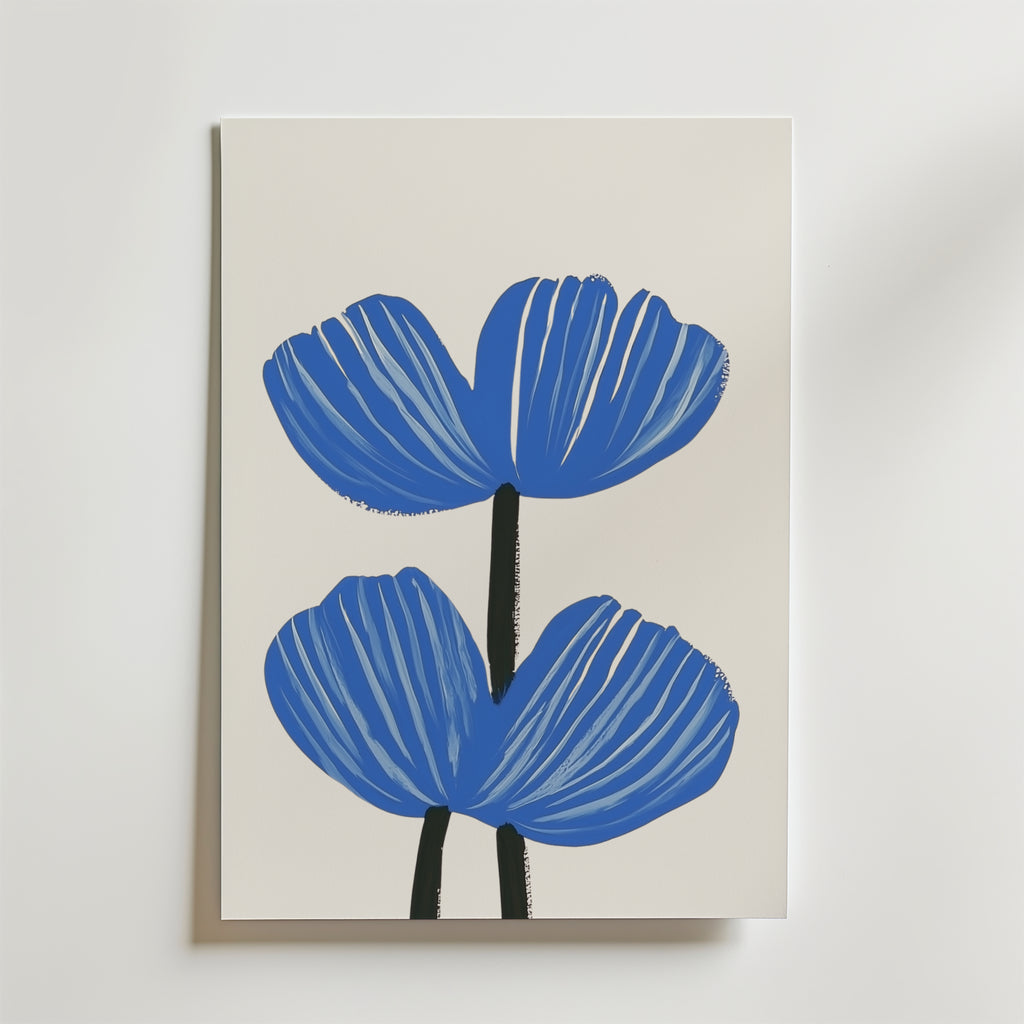Blue floral Botanical Home – stilfullt konsttryck från Bozetto, tryckt på matt finpapper