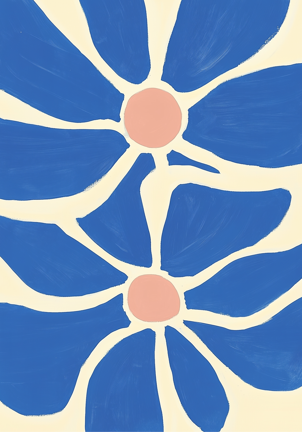 Happy Blue Flower No.2 poster visad rakt fram – Bozetto affisch i hög tryckkvalitet