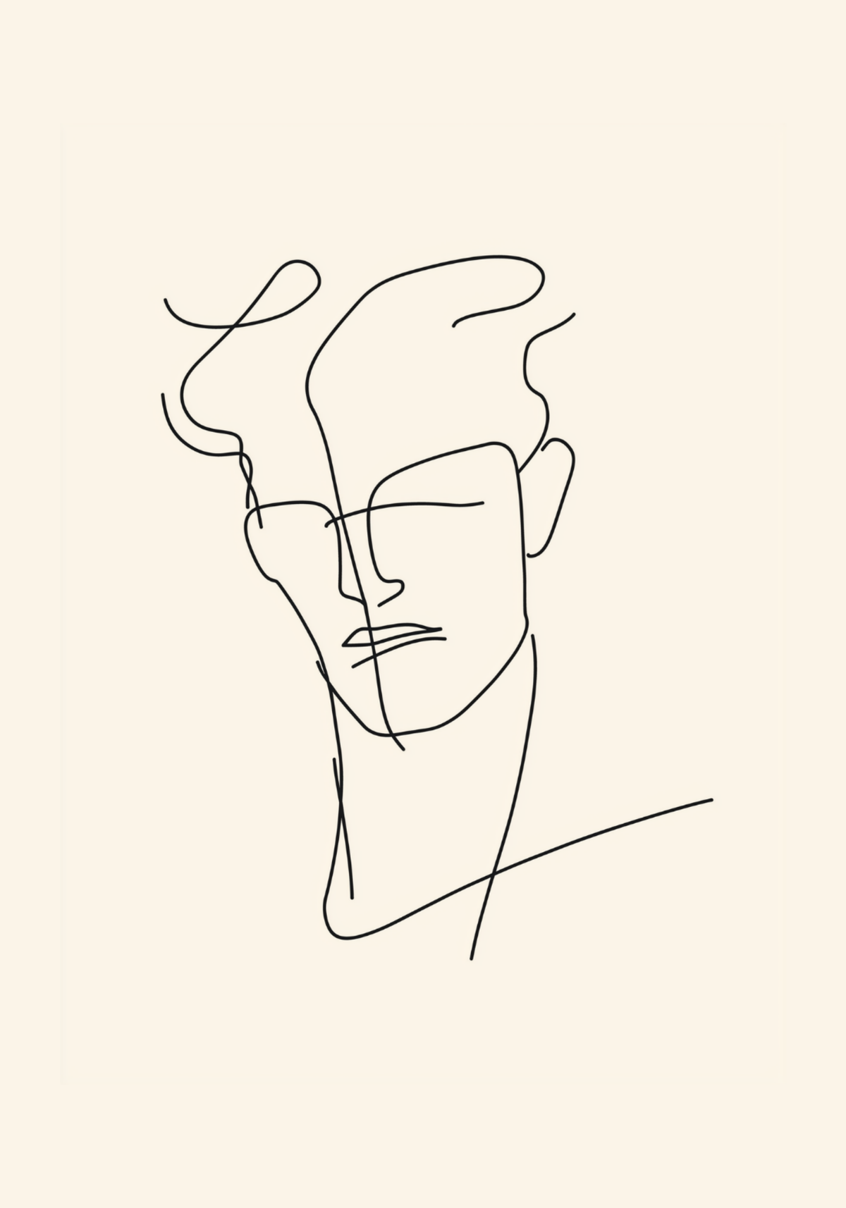 Modern Line Art Man – affisch med snyggt motiv, köp enkelt hos Bozetto i flera storlekar