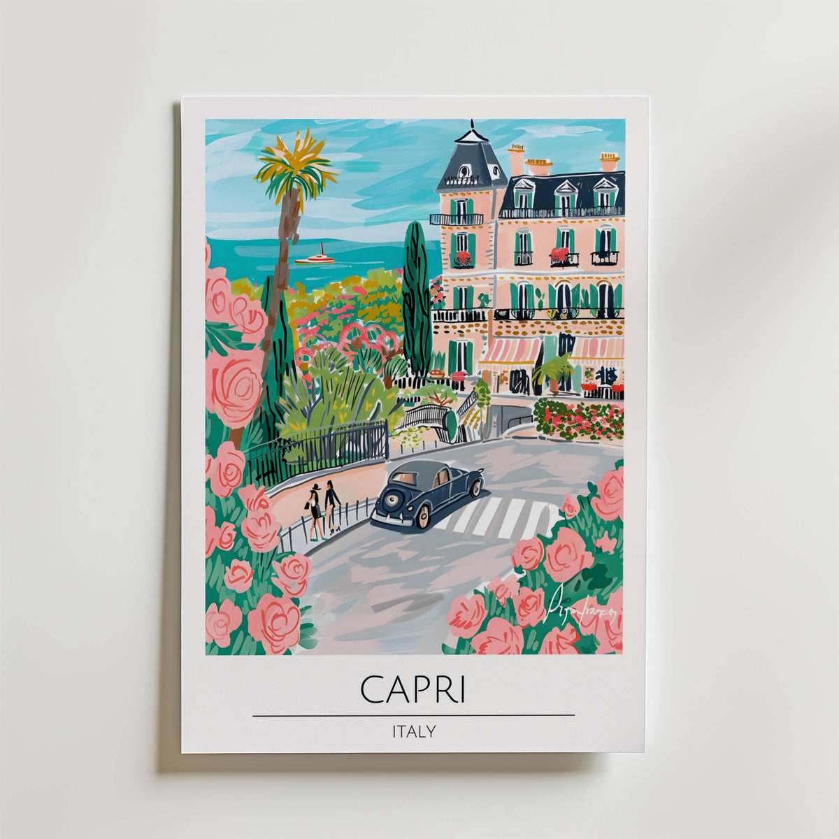 Capri Coastal Elegance – stilfullt konsttryck från Bozetto, tryckt på matt finpapper