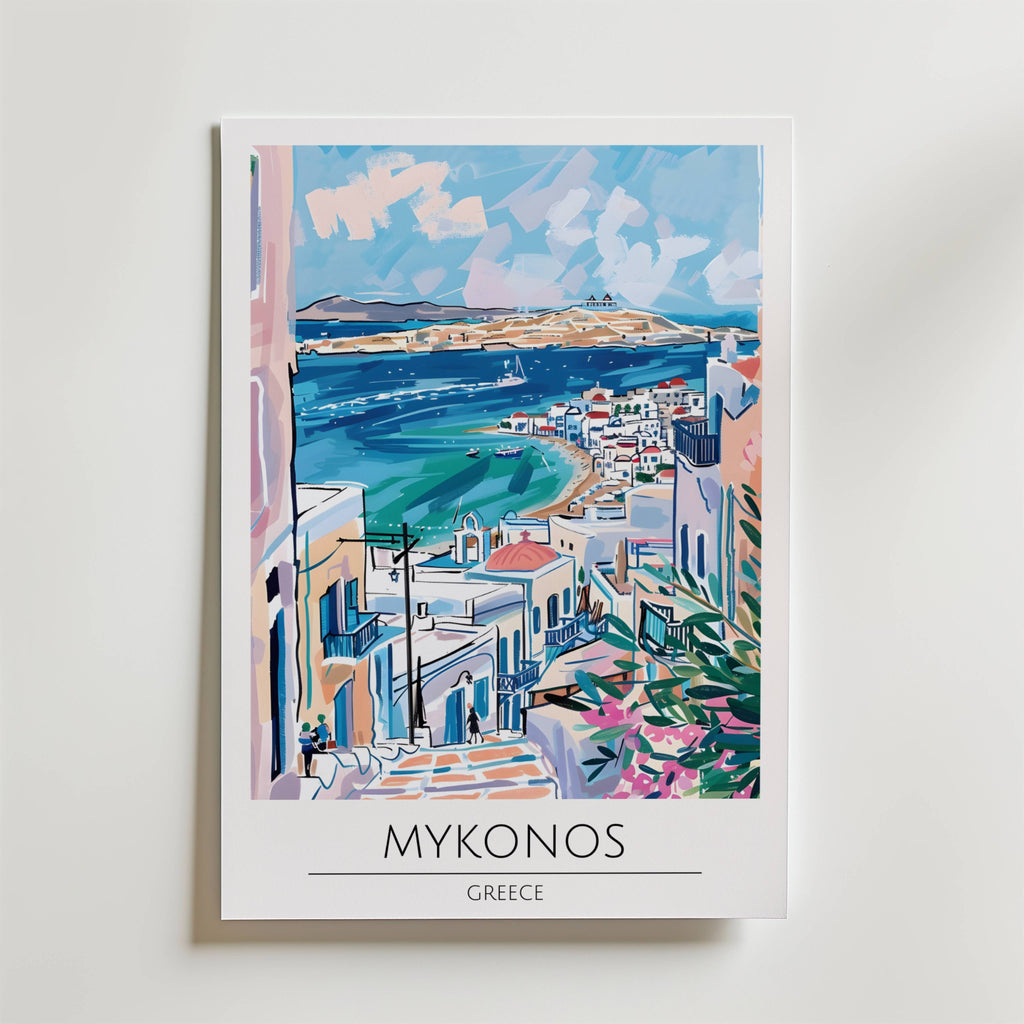 Mykonos Aegean View – stilfullt konsttryck från Bozetto, tryckt på matt finpapper