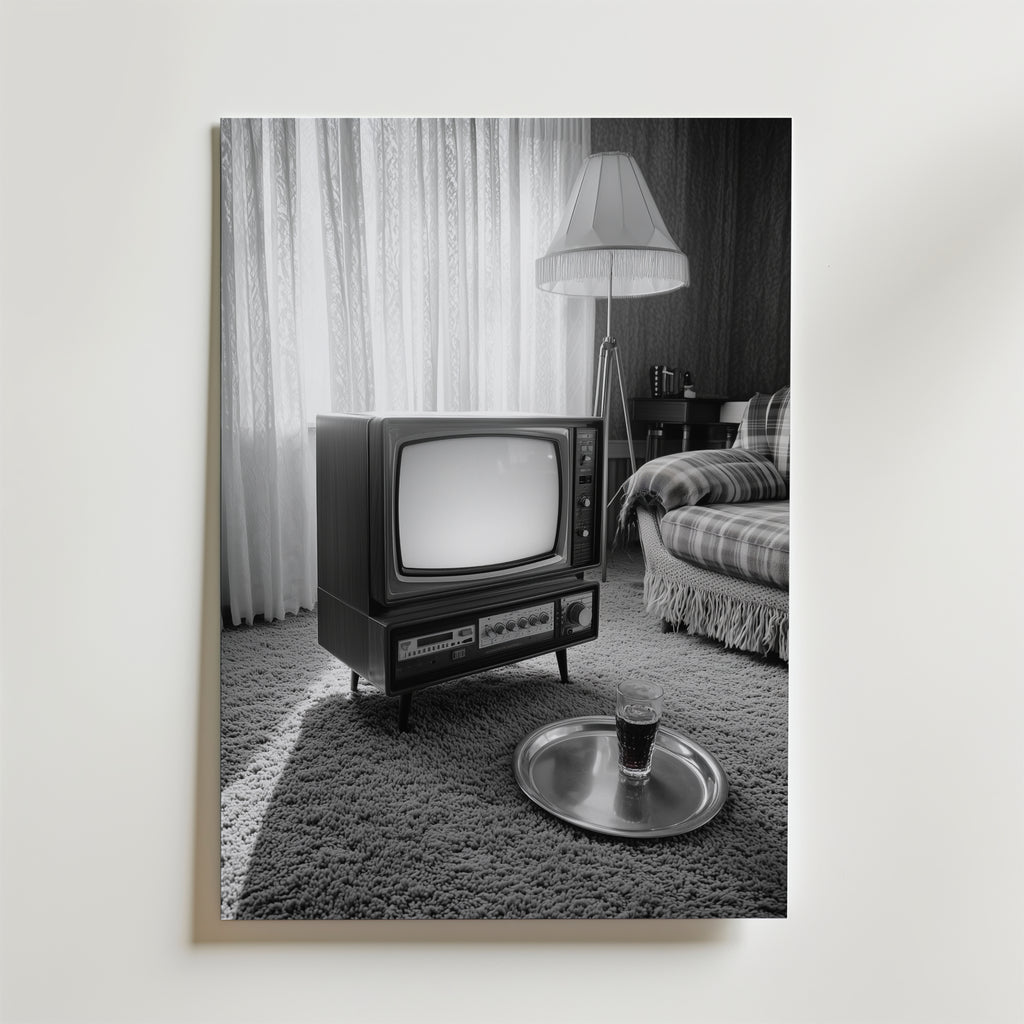 Vintage Living Room – stilfullt konsttryck från Bozetto, tryckt på matt finpapper
