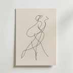 Elegant Line Art Woman – stilfullt konsttryck från Bozetto, tryckt på matt finpapper